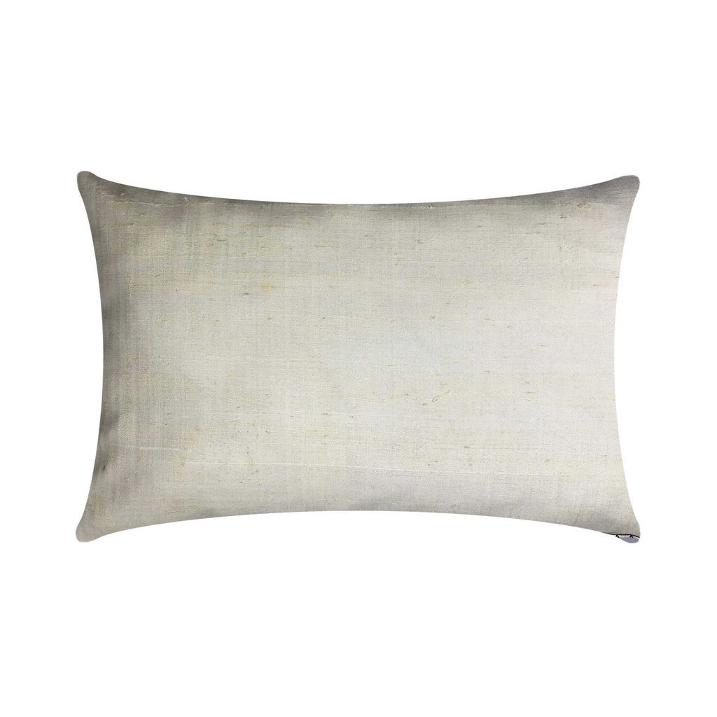 Ahimsa silk ivory lumbar throw pillow cover