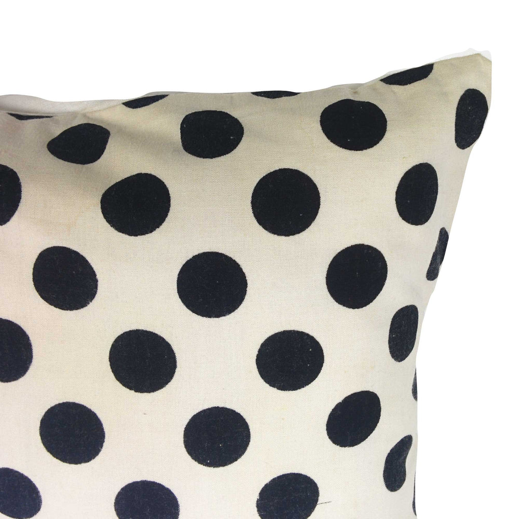 White and black polka cotton pillow cover buy online from India