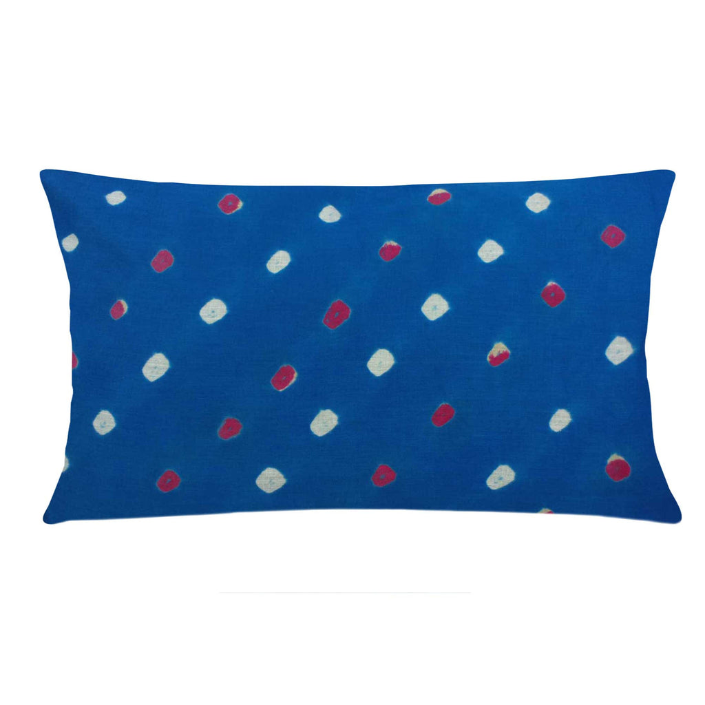 Teal Bhandhani Cotton Pillow Cover Buy Online From DesiCrafts