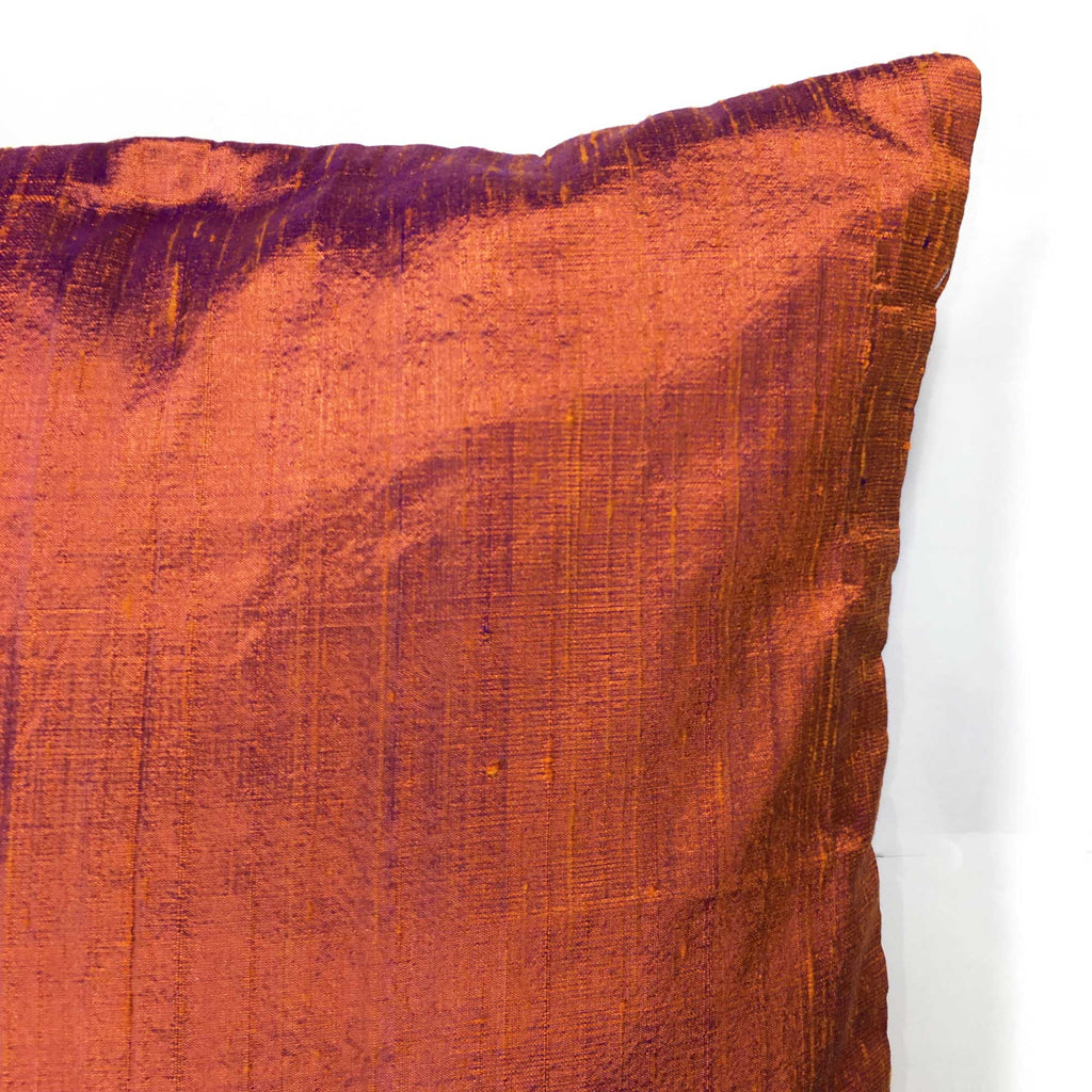 Buy Burgundy Raw Silk Pillow Cover Online
