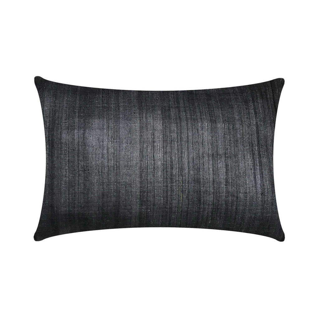 Charcoal Black Tussar Silk Lumbar Cushion Cover