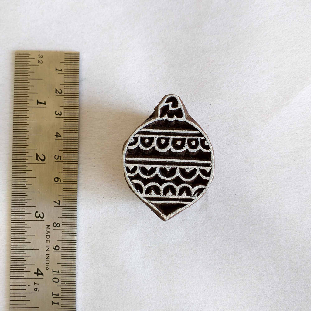 Christmas Bell Wooden Stamp for Fabric and Paper Printing
