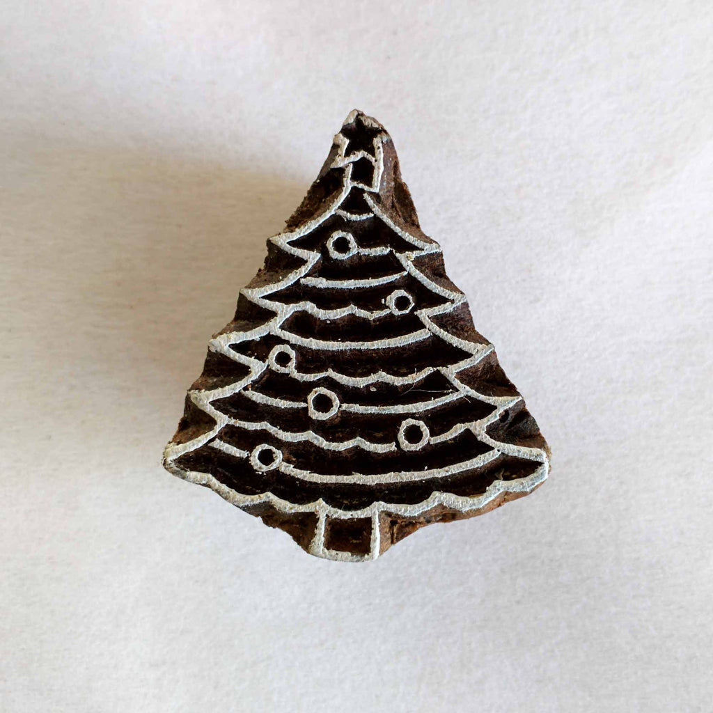 Christmas Tree Wooden Stamp for Printing and Decoration