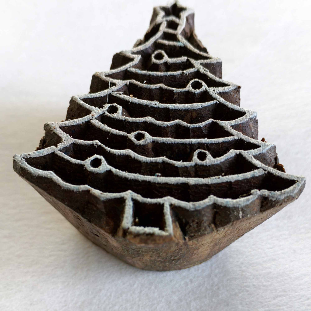 Christmas Tree Wooden Stamp for Printing and Decoration