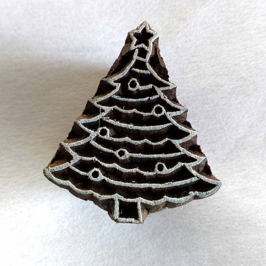 Christmas Tree Wooden Stamp for Printing and Decoration