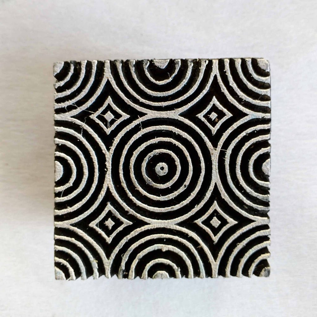 Circles Wooden Block Printing Stamp