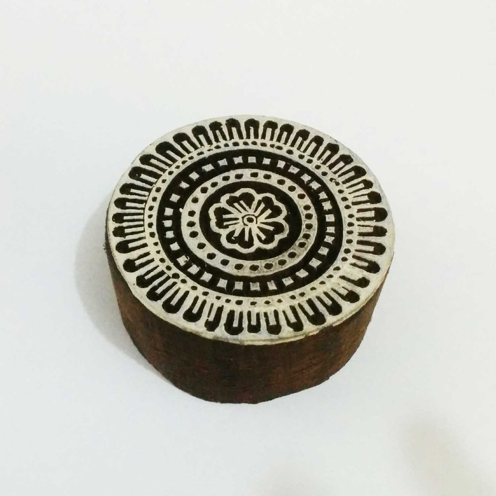 Circle Wooden Stamp For Hand Block Printing