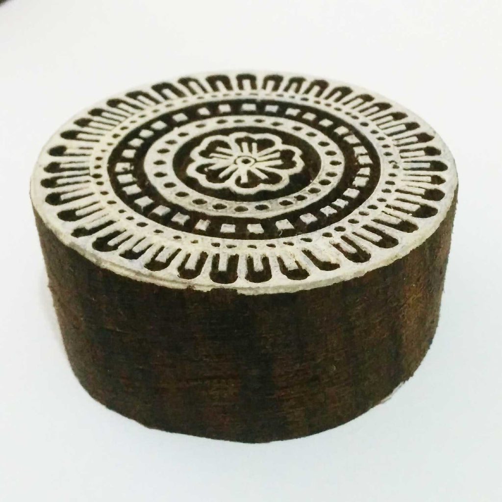Intricate Carving Mandala Wooden Stamp