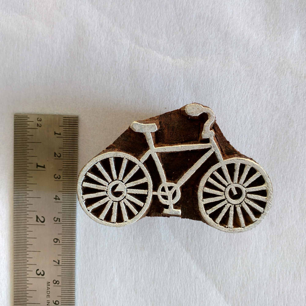 Bicycle Wooden Stamp for Fabric Printing
