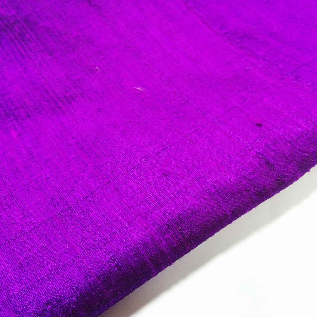 Eggplant Purple Dupioni Silk - Raw Silk from India