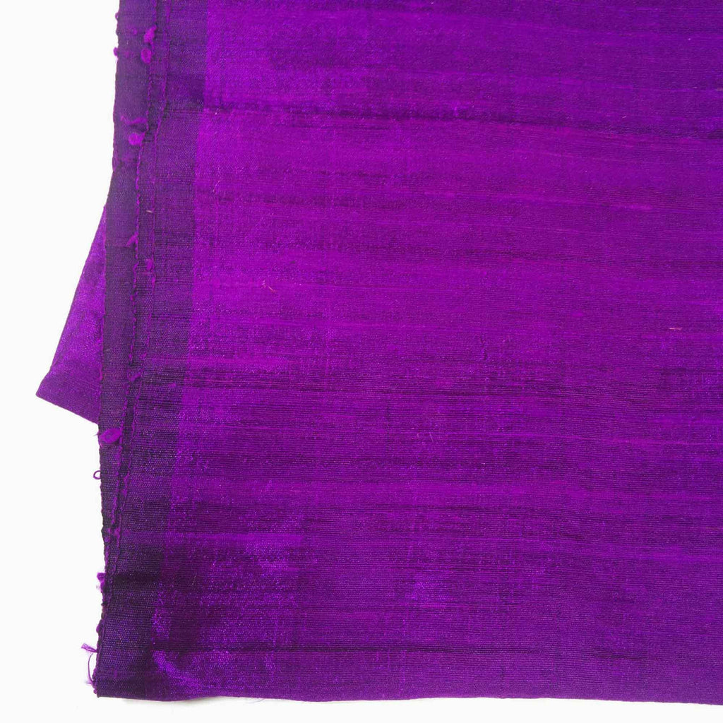 Eggplant Purple Dupioni Silk - Raw Silk from India