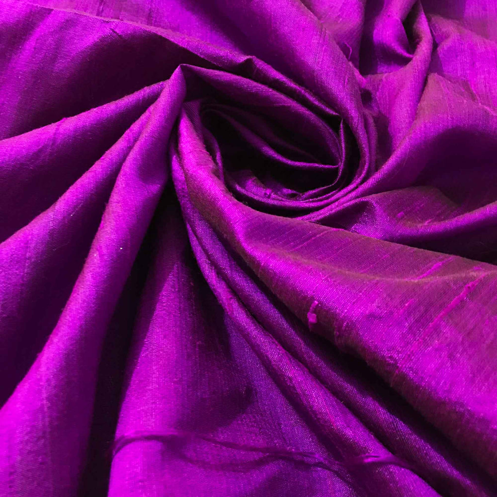 Egg Plant Purple Raw Silk Fabric