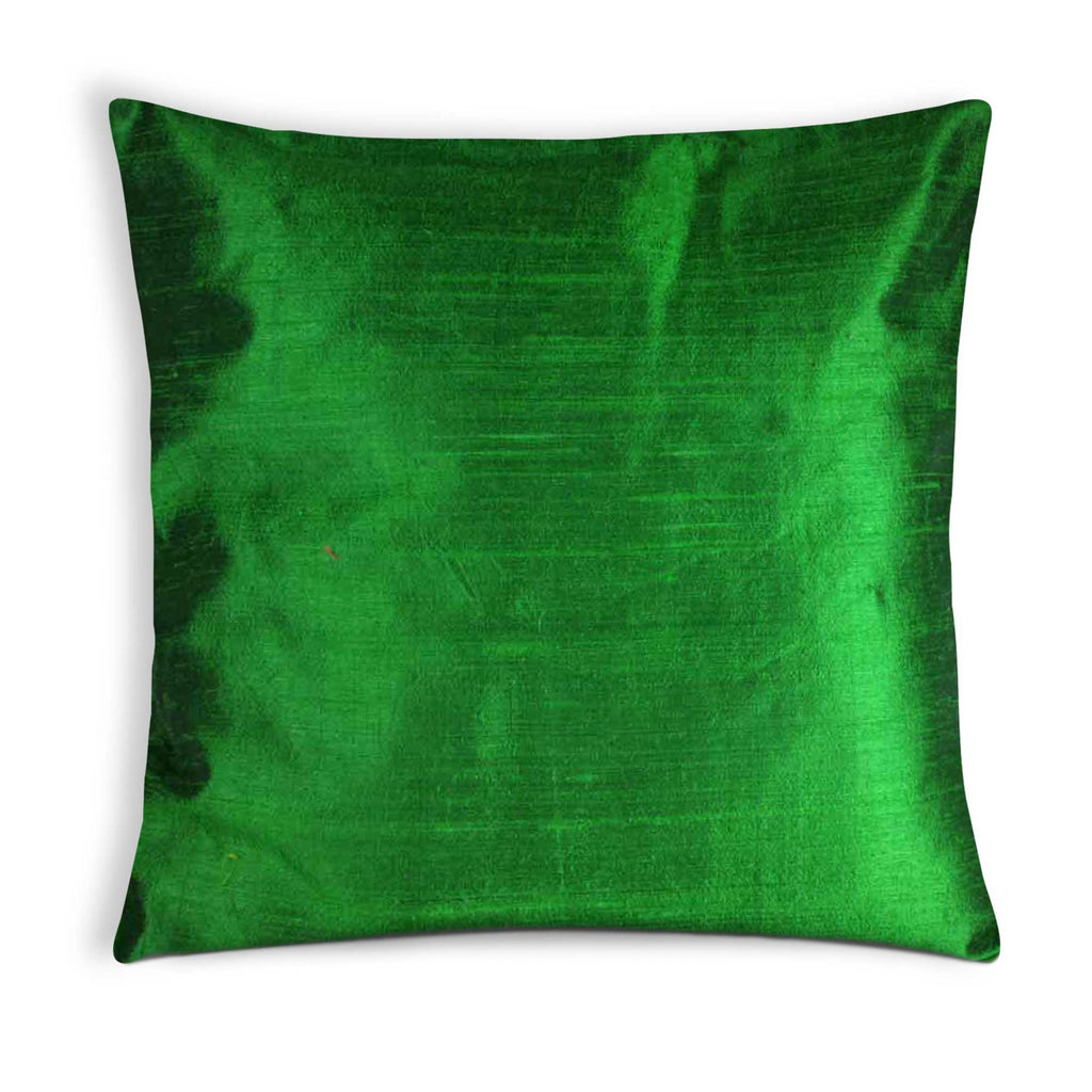 Emerald green silk pillow cover buy online from India