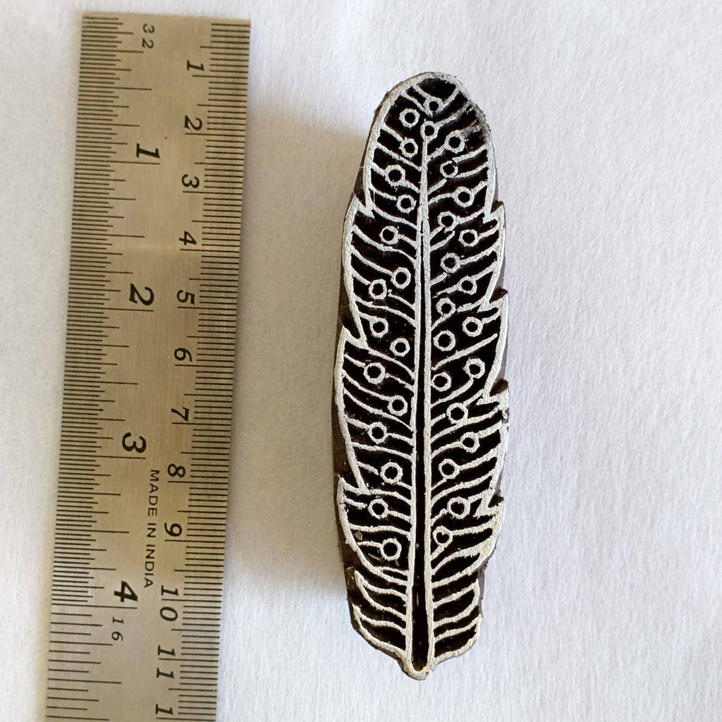 Feather Wooden Block Printing Stamp for Textile and Paper Printing