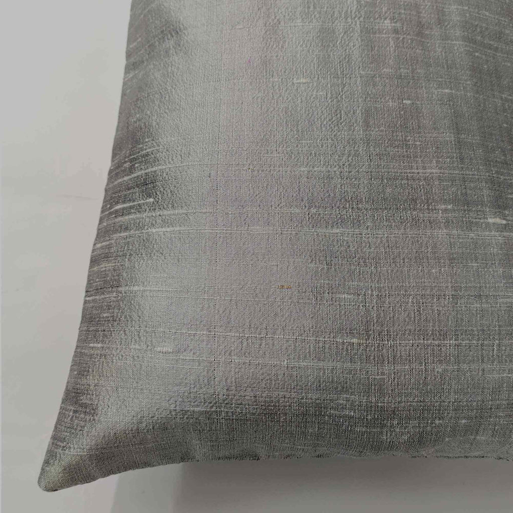 Grey Raw Silk Cushion Cover