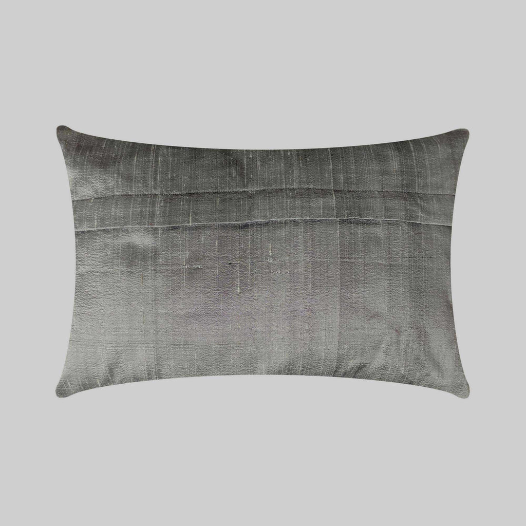 Grey Raw Silk Cushion Cover