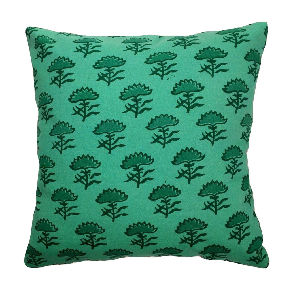Sea Green Cotton Cushion Cover