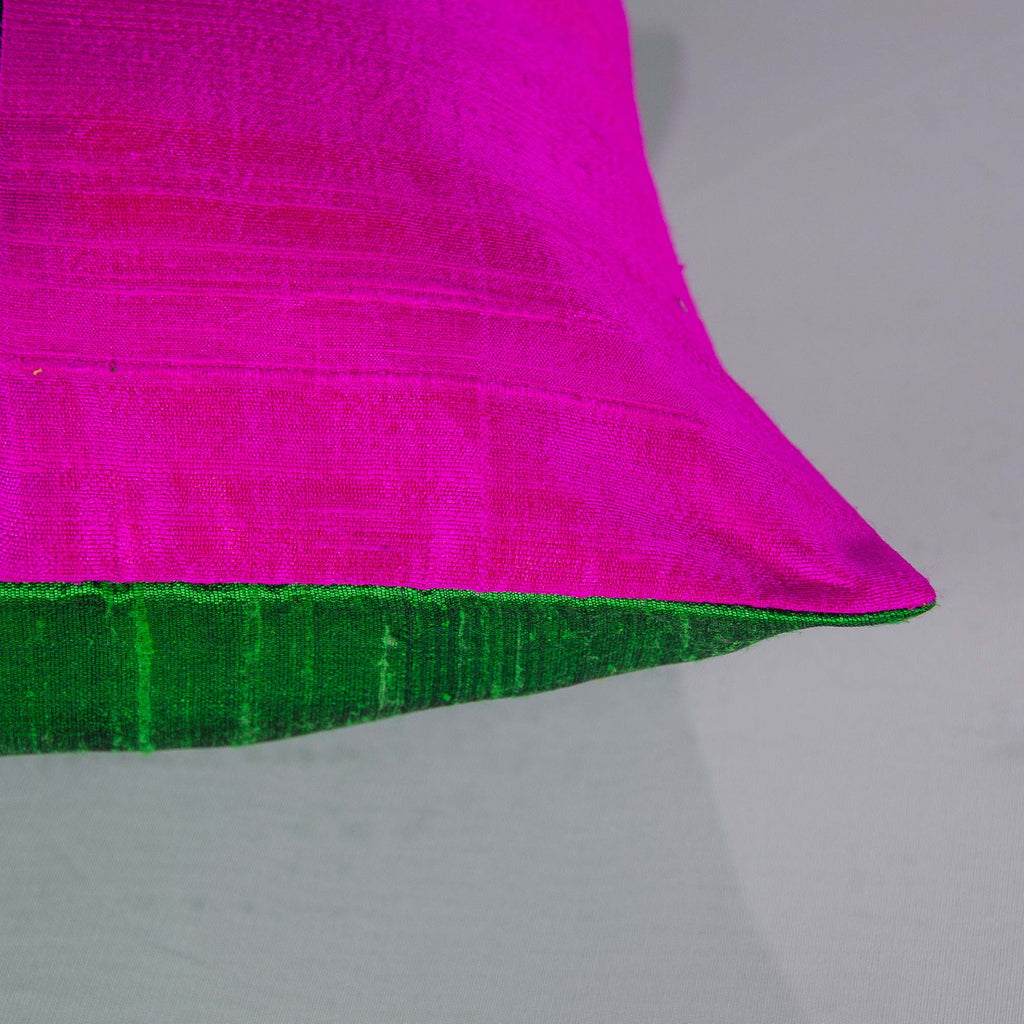 Emerald Green and Hot Pink Cushion Cover