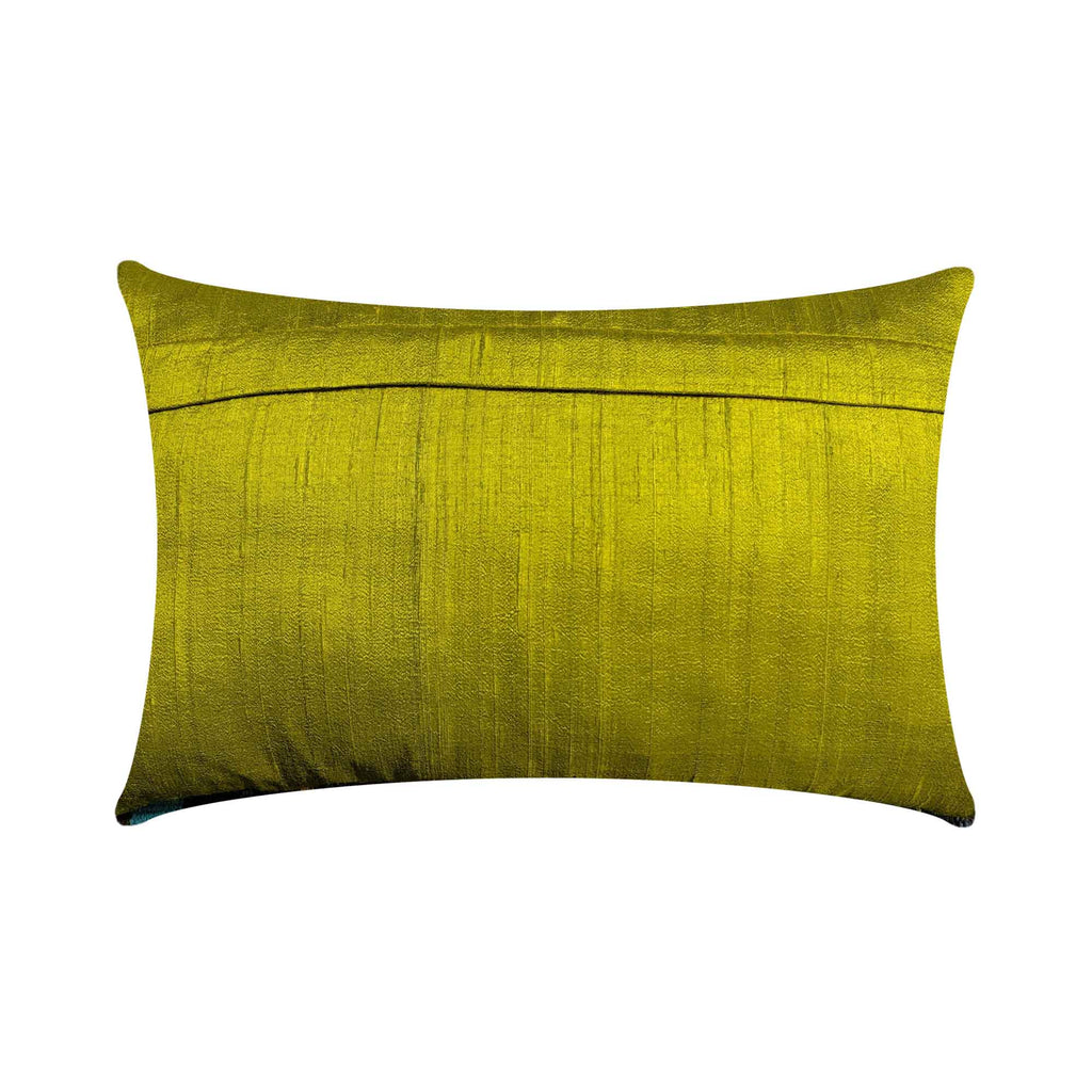 Chartreuse Sari Silk Pillow Cover