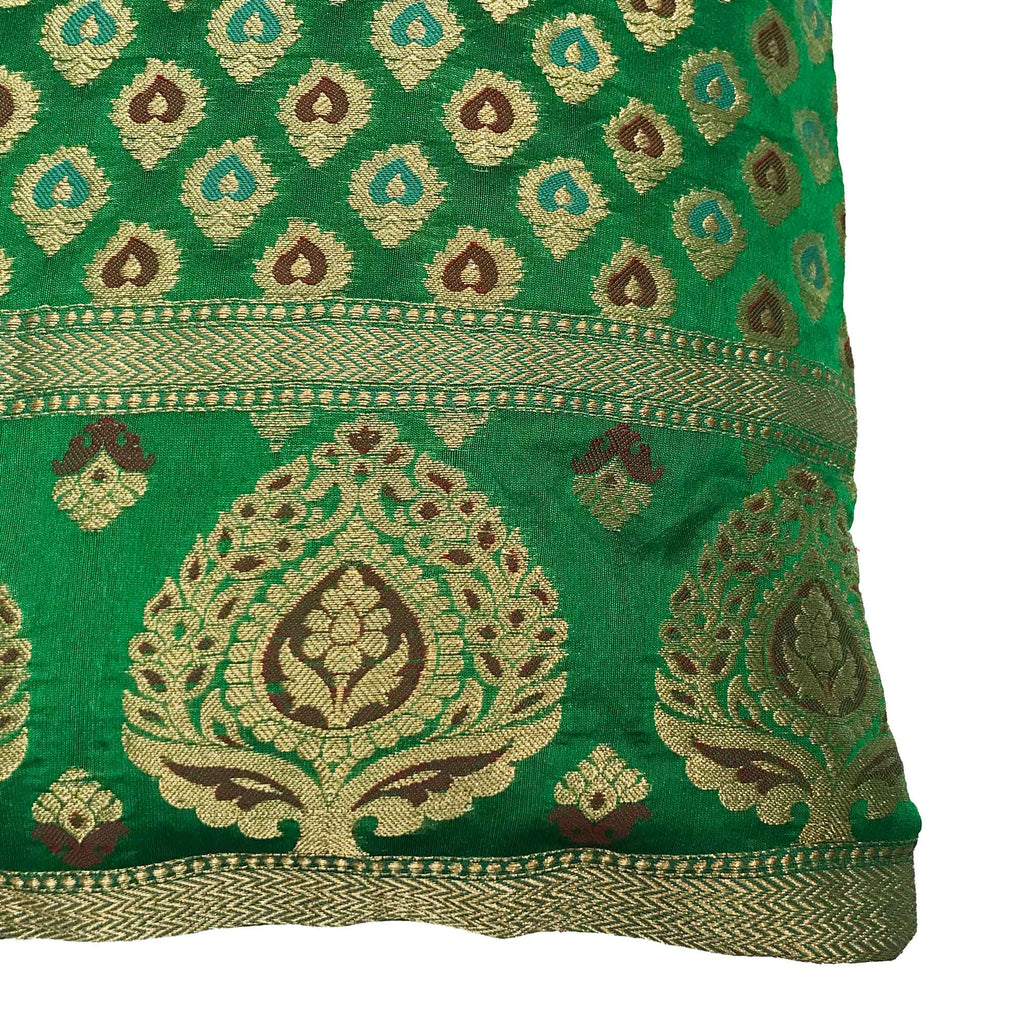 Handmade banarasi silk cushion by DesiCrafts