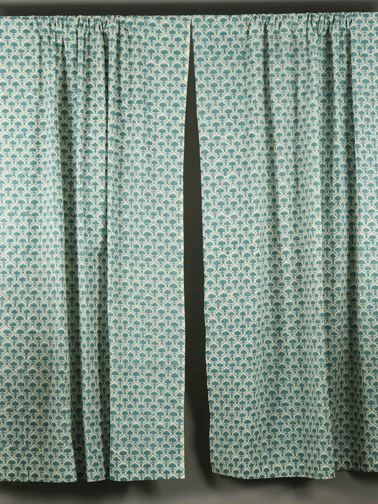 Blue Grey cotton curtains by DesiCrafts