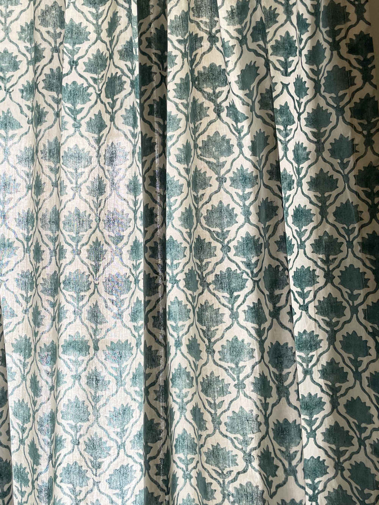 Bluish grey organic cotton curtains free shipping