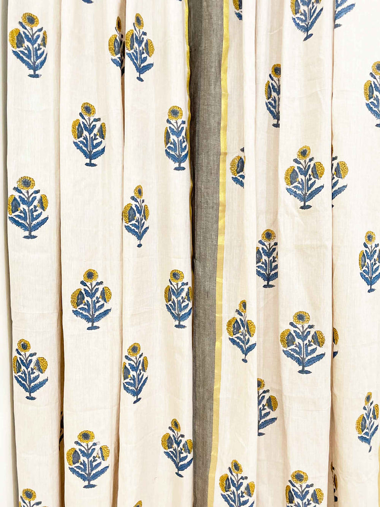 Hand Block Printed cotton curtains by DesiCrafts