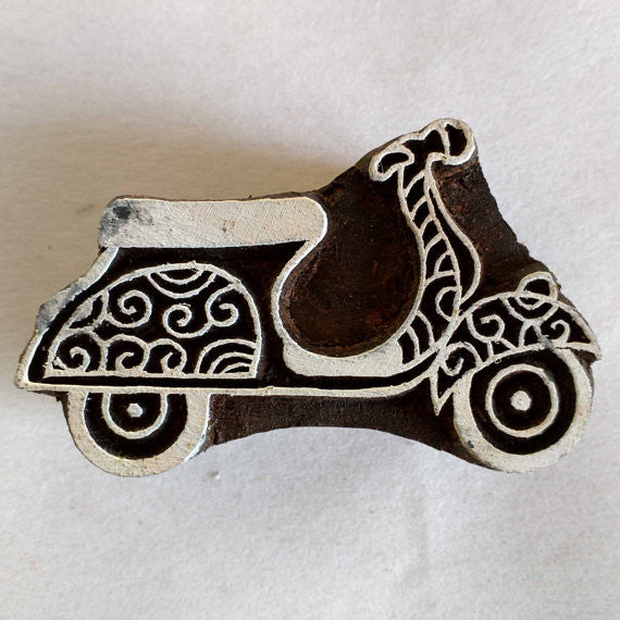 Scooter Kawaii Wooden Block Printing Stamp