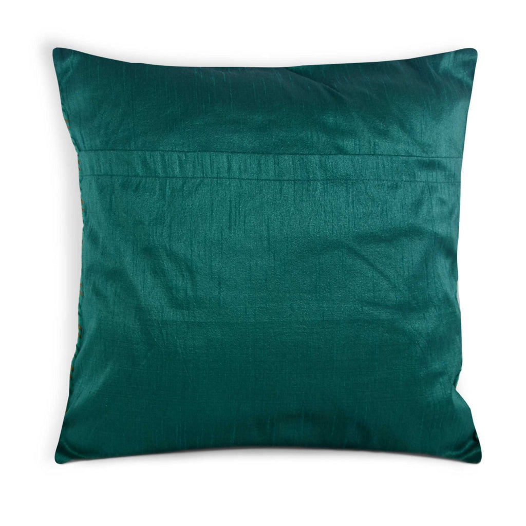 Sea Green and Gold Cotton Cushion Cover