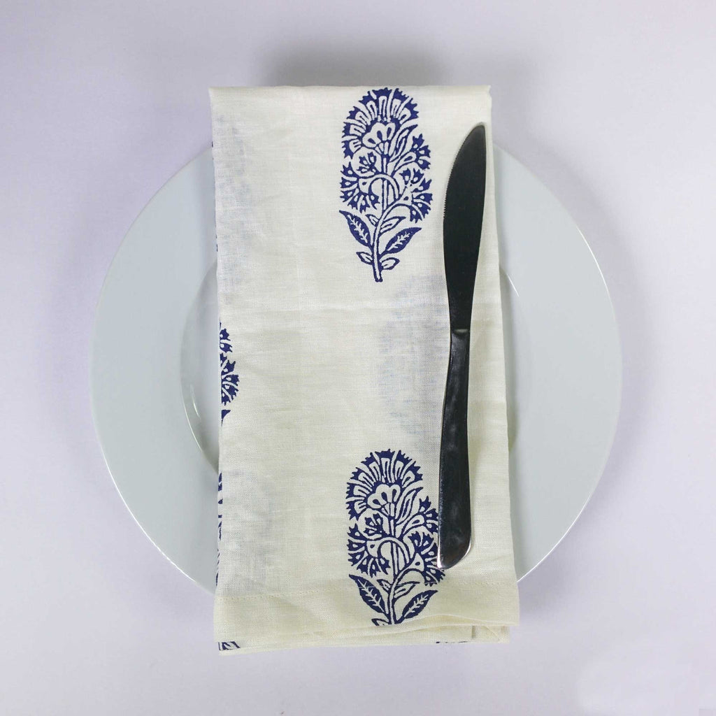 Set Of Two Linen Napkins - Kashmir Flower