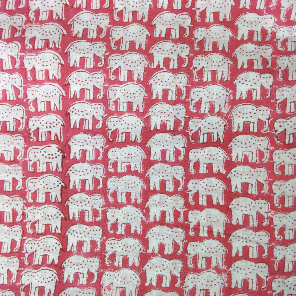 Cute Elephants Soft Cambric Cotton Fabric Buy Online from DesiCrafts