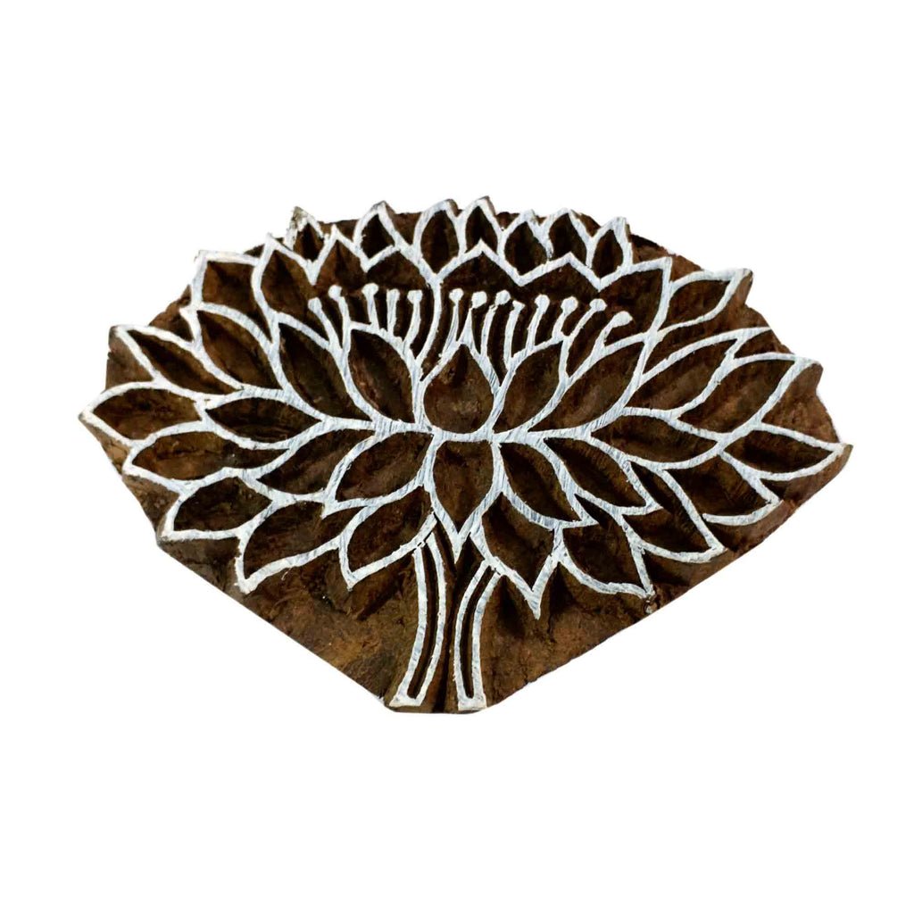 Lotus flower wooden block for printing