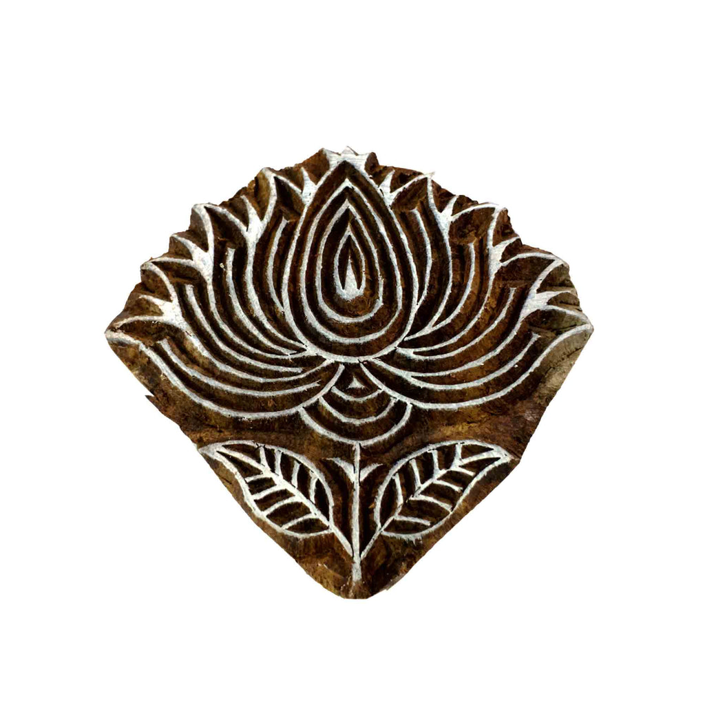 Lotus flower wood stamp
