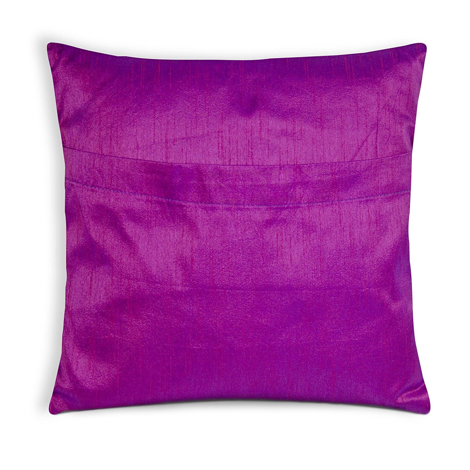 Purple and Silver Silk Cushion Cover Square Pillow Cover for Living DesiCrafts