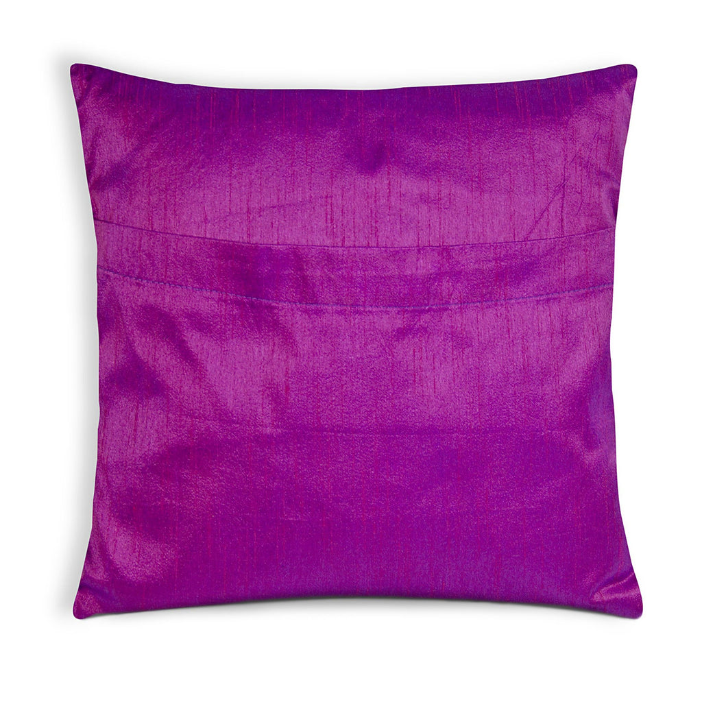 envelope style pillow cover in purple and silver