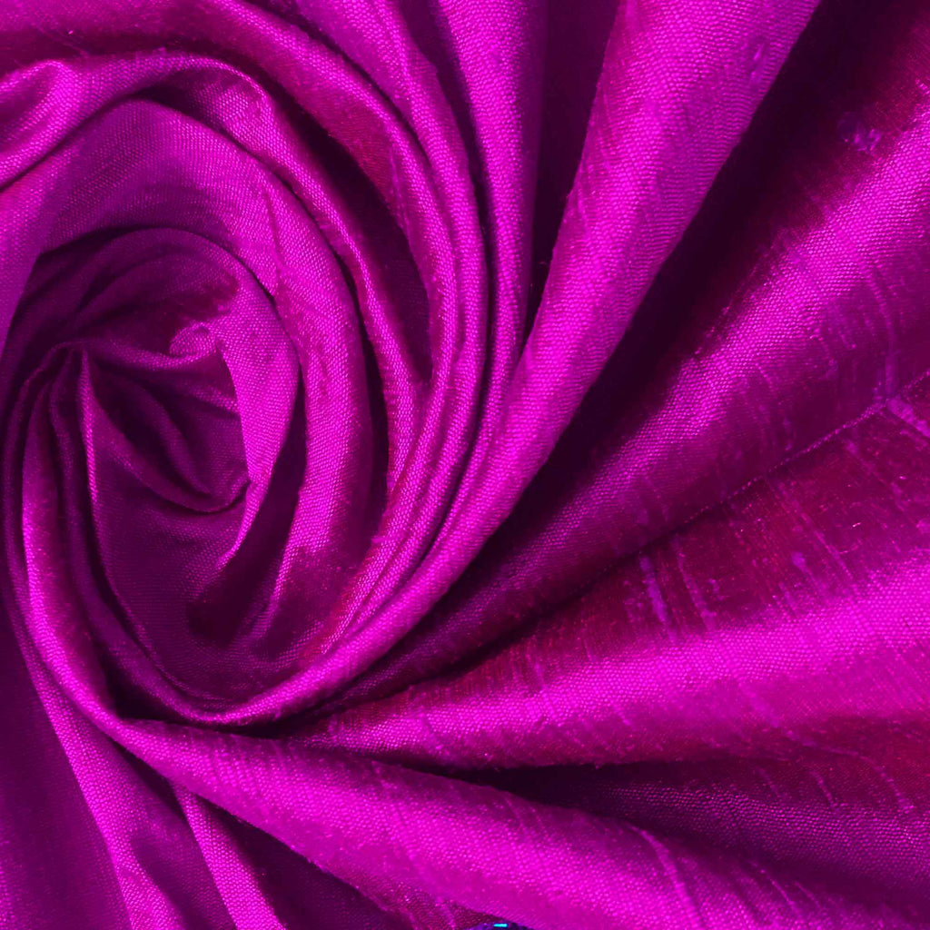 Dark Magenta Raw Silk Fabric For Dresses