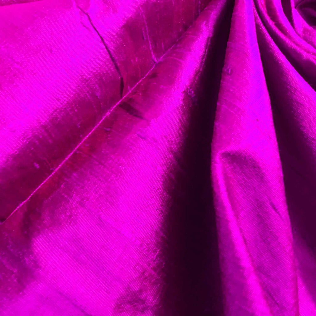 Dark Magenta Raw Silk Fabric