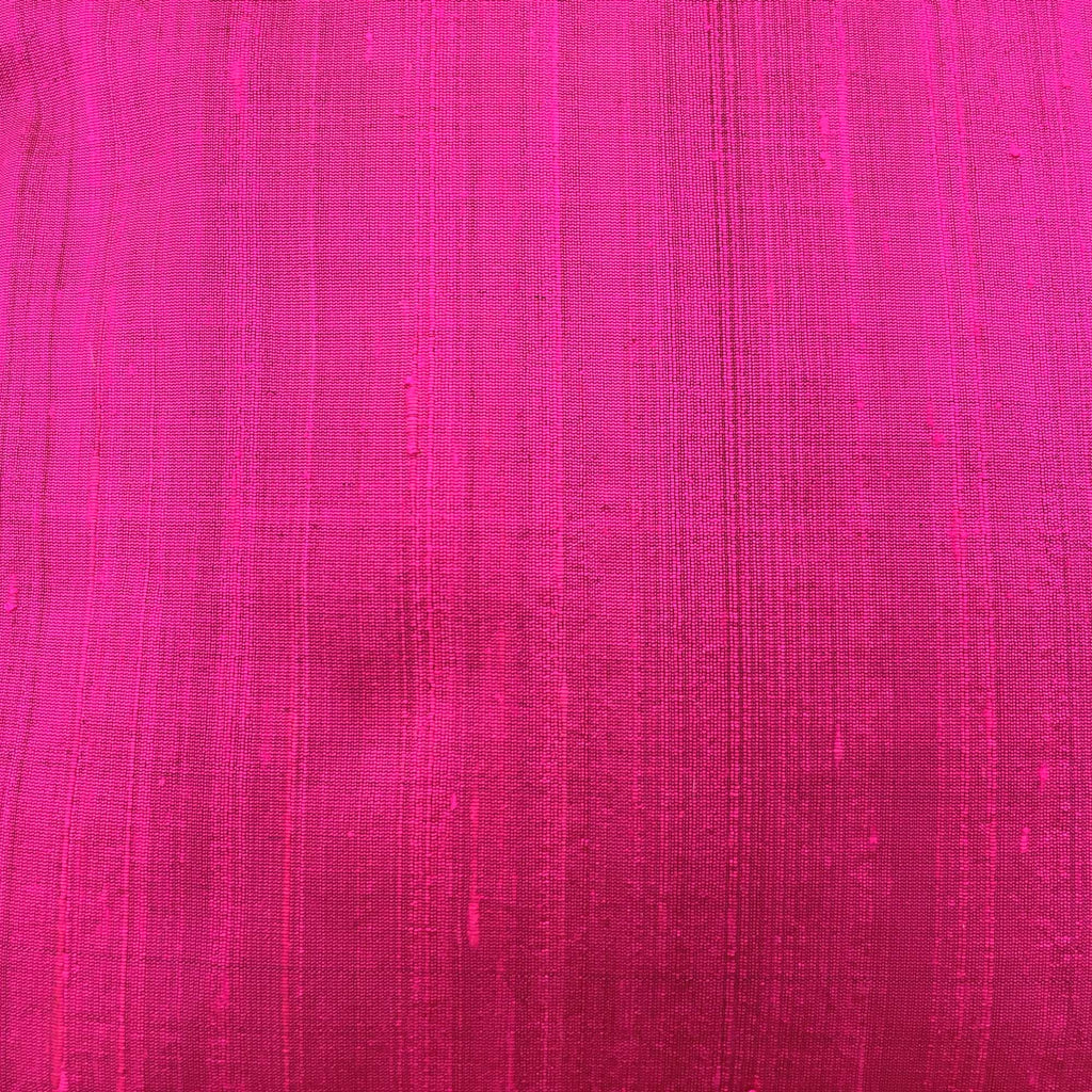 Magenta Solid Color Raw Silk Cushion Cover