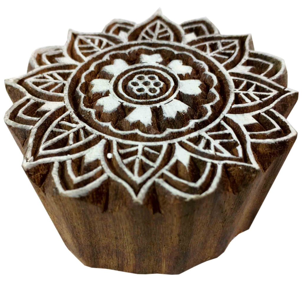 Mandala wood stamp for paper printing