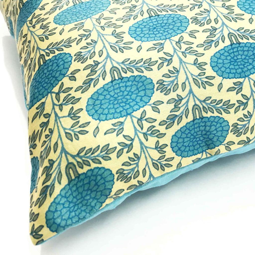 Sky Marigold Lumbar Silk Pillow Cover