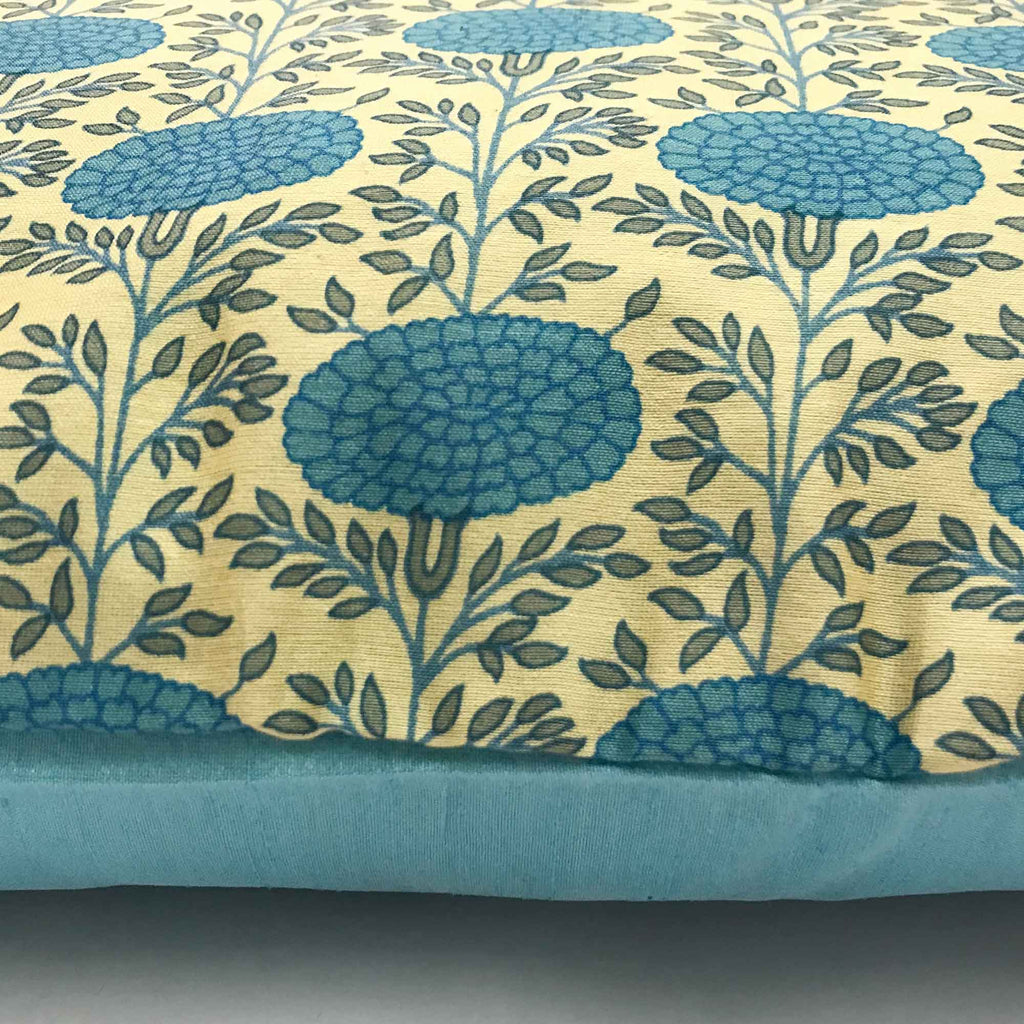 Sky Marigold Lumbar Silk Pillow Cover