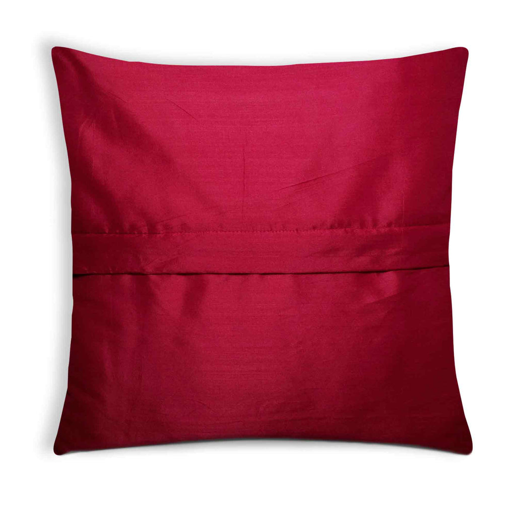 Yellow and Maroon Cotton Cushion Cover