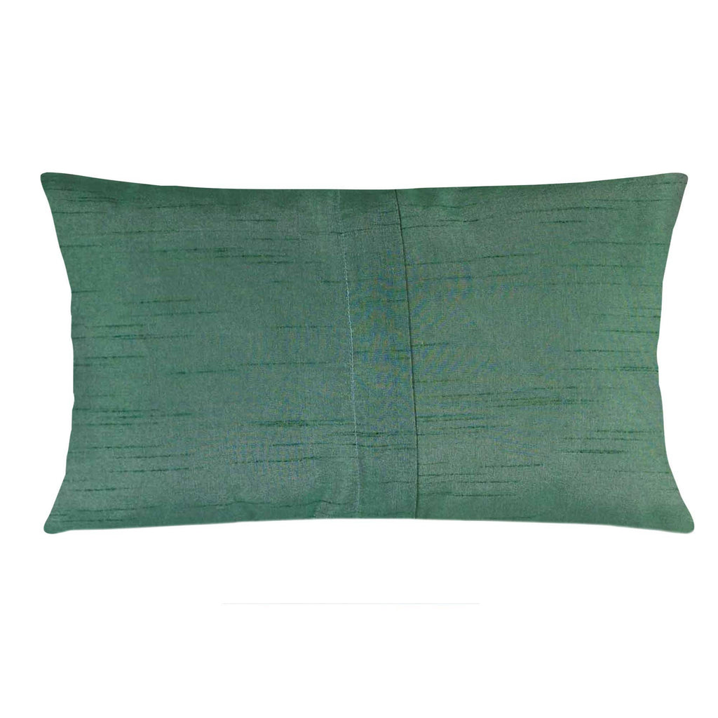 Mint and plum tussar silk cushion cover buy online from India