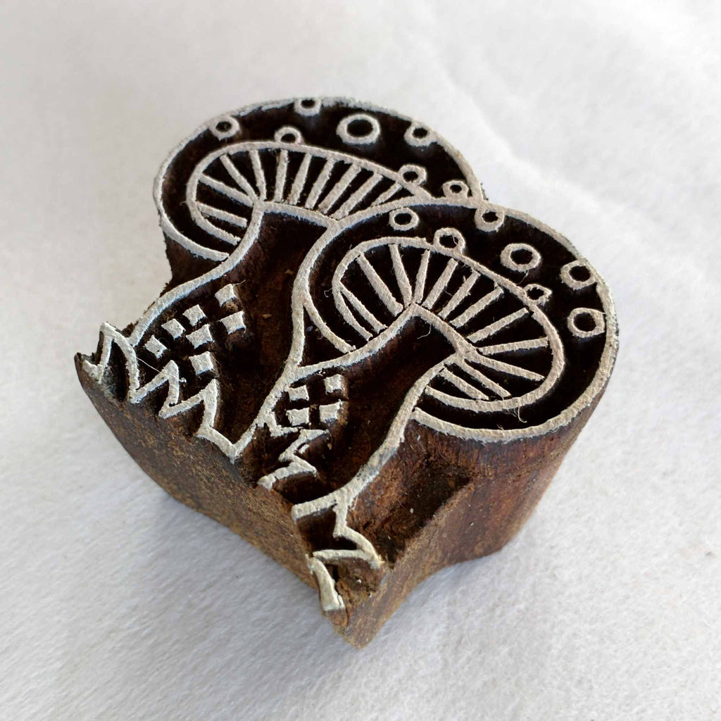 Kawaii Mushrooms Wooden Block Printing Stamp