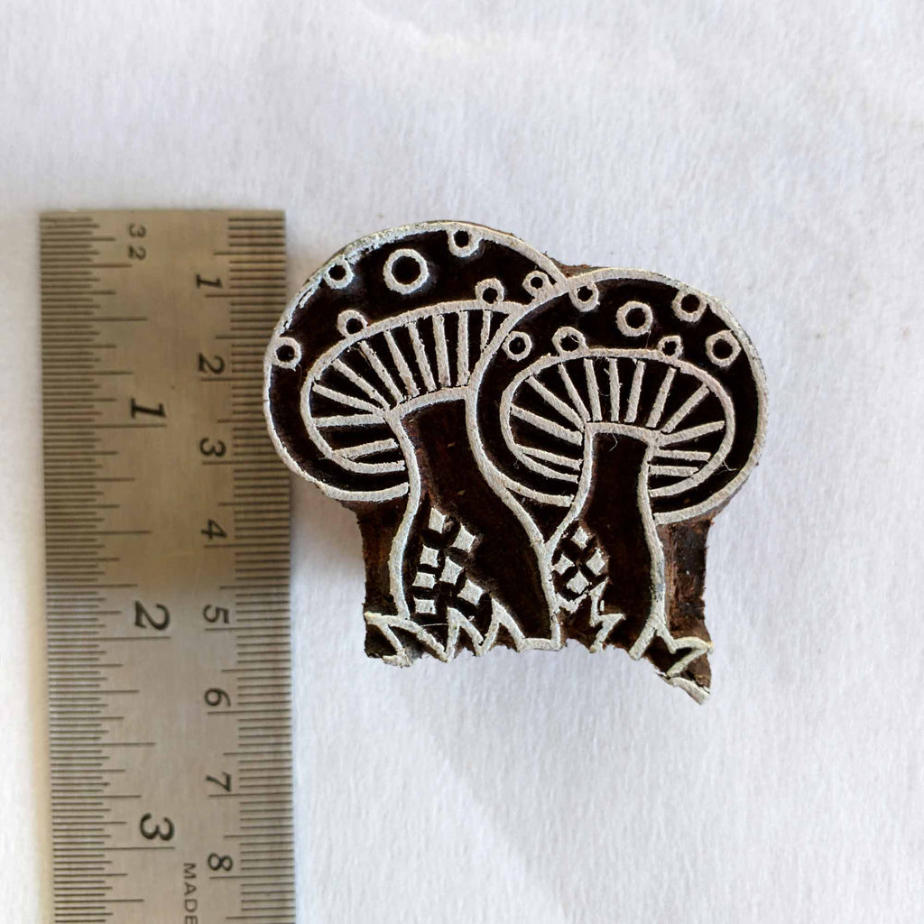 Kawaii Mushrooms Wooden Block Printing Stamp