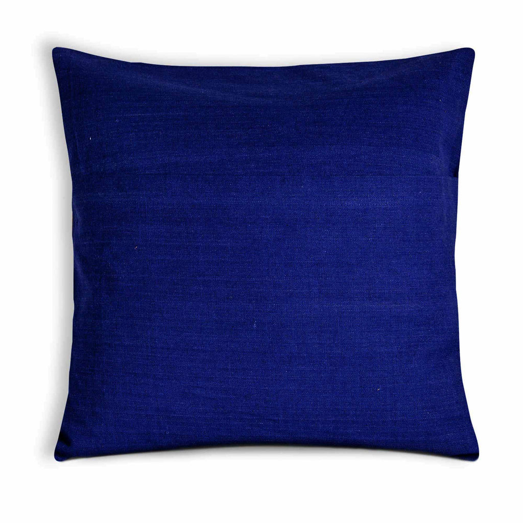 Teal and White Cotton Cushion Cover