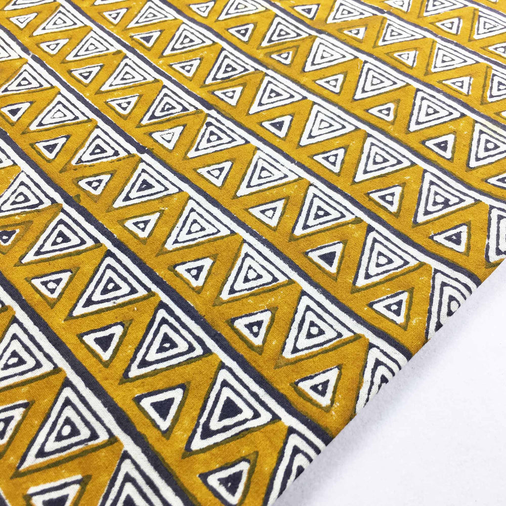 Mustard and Grey Triangle Fabric Buy Online