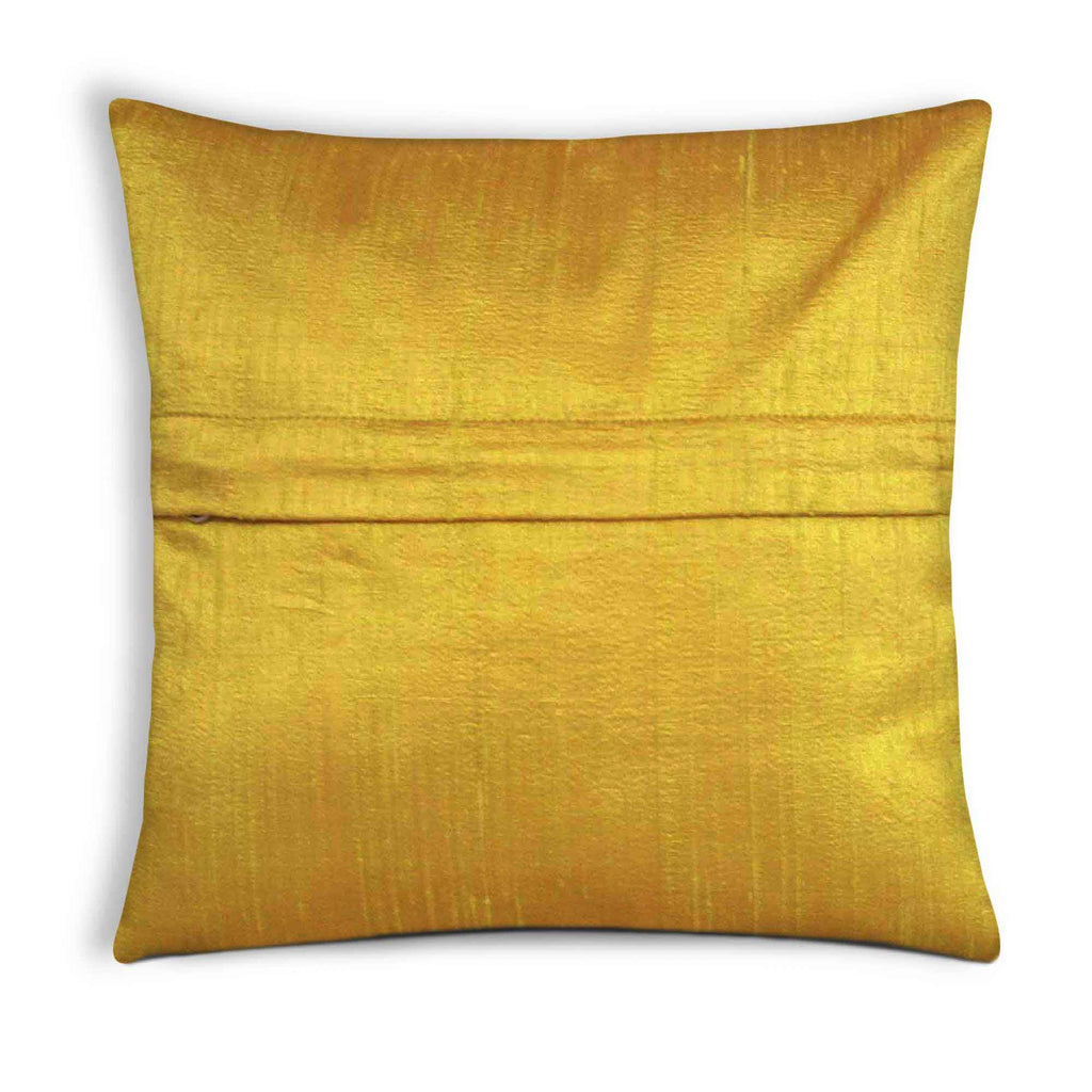 Mustard Raw Silk Cushion Cover