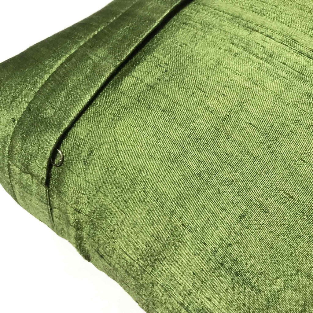 Sage raw silk pillow cover