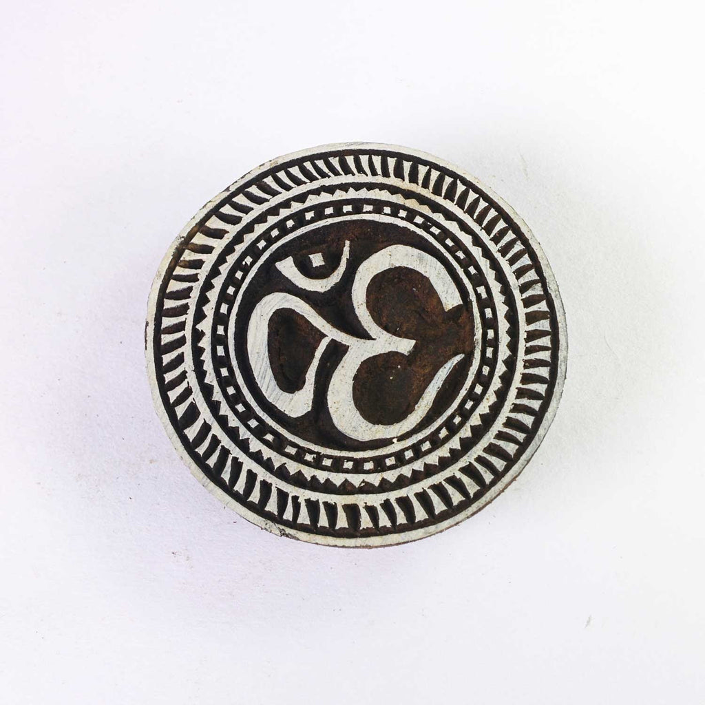 Om in Circle Wooden Stamp